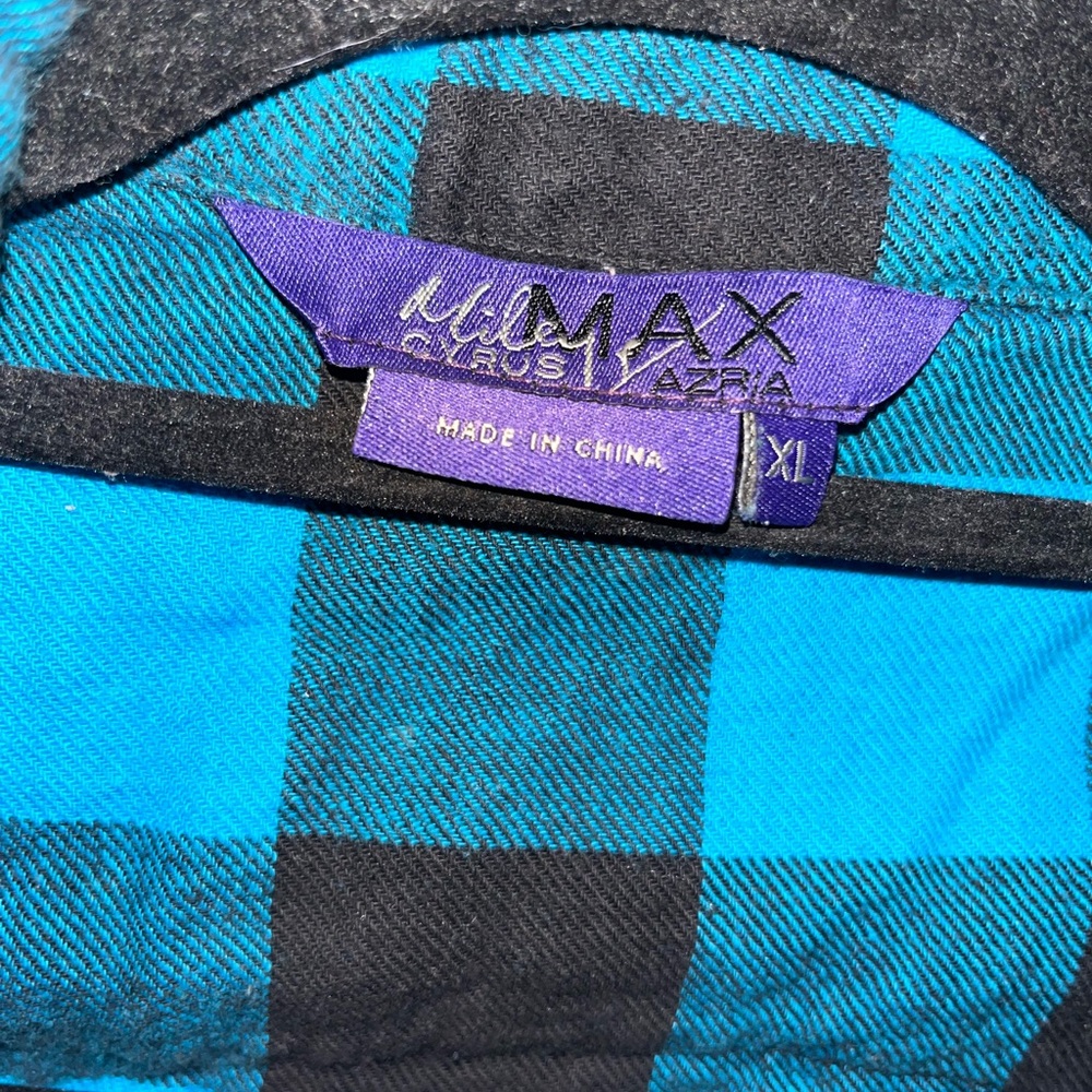 Miley Cyrus Flannel – Blue & Black Buffalo Plaid 💙🖤 Y2K Hannah Montana Vibes - Picture 3 of 3